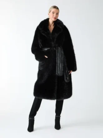 Abrigo cruzado de piel sintética Molly