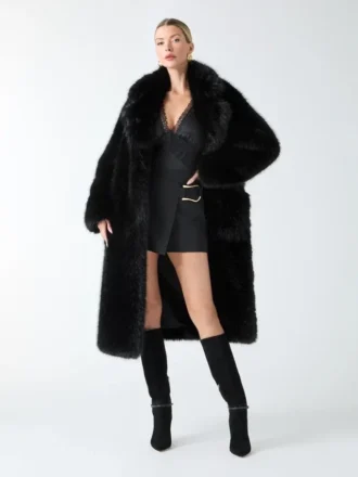 Abrigo cruzado de piel sintética Molly