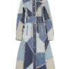 Abrigo de denim con patchwork