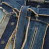 Abrigo de denim con patchwork