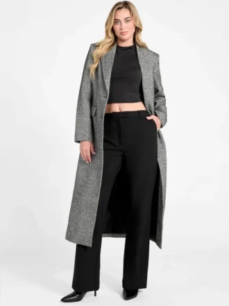 Abrigo de espiga con lentejuelas Stefania