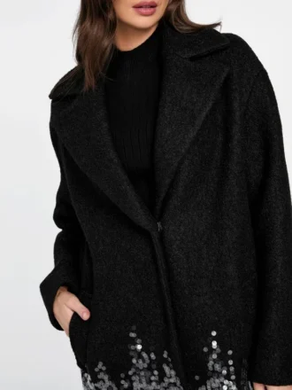 Abrigo de punto con lentejuelas Vicky
