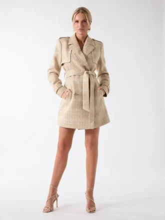 Abrigo de tweed brillante Eco Mariah