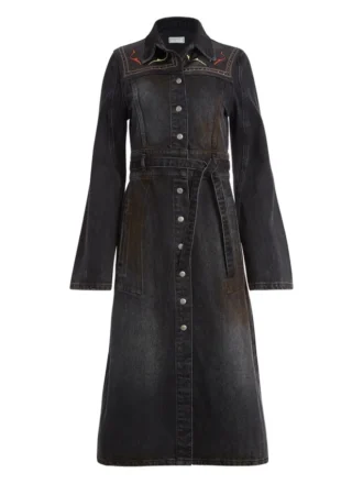 Abrigo largo de denim