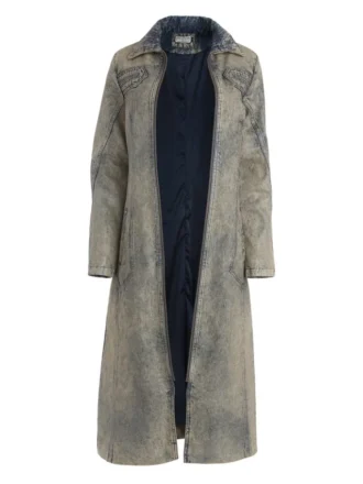 Abrigo largo de denim