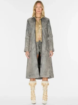 Abrigo largo de denim