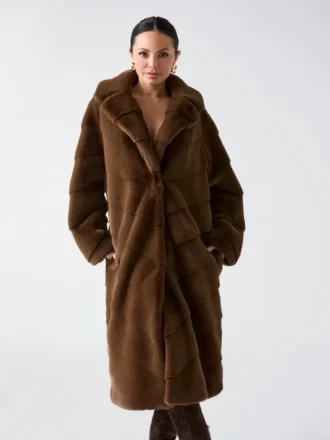 Abrigo largo de piel sintética Maya