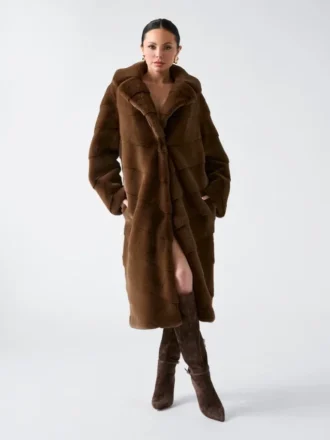 Abrigo largo de piel sintética Maya