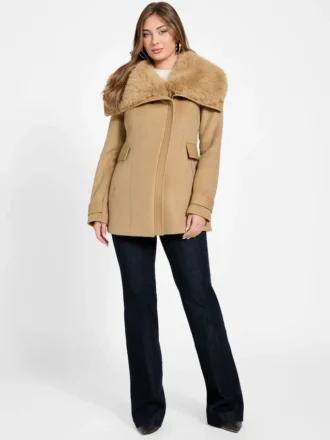 Abrigo Lilia con cuello de piel sintética