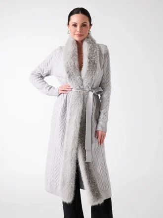 Abrigo tipo cárdigan cruzado Paula