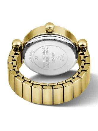 Anillo analógico de acero inoxidable con cristal de 18 mm