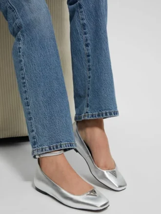 Bailarinas con correa al tobillo metalizadas