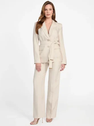 Blazer con cinturón y estampado floral Whitney