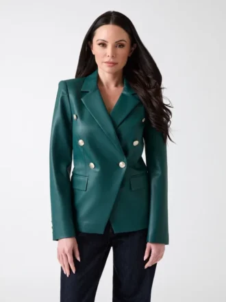 Blazer de imitación de cuero Pamela