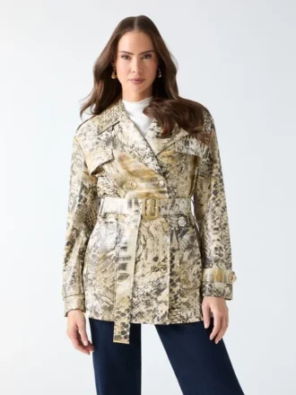 Gabardina corta estampada Natalie