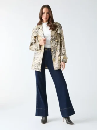 Gabardina corta estampada Natalie