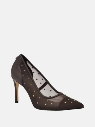 Zapatos de salón de malla con pedrería