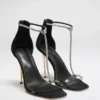 Zapatos de Tacón de Aguja con tiras en T y pedrería Olivia