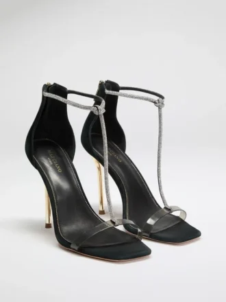 Zapatos de Tacón de Aguja con tiras en T y pedrería Olivia